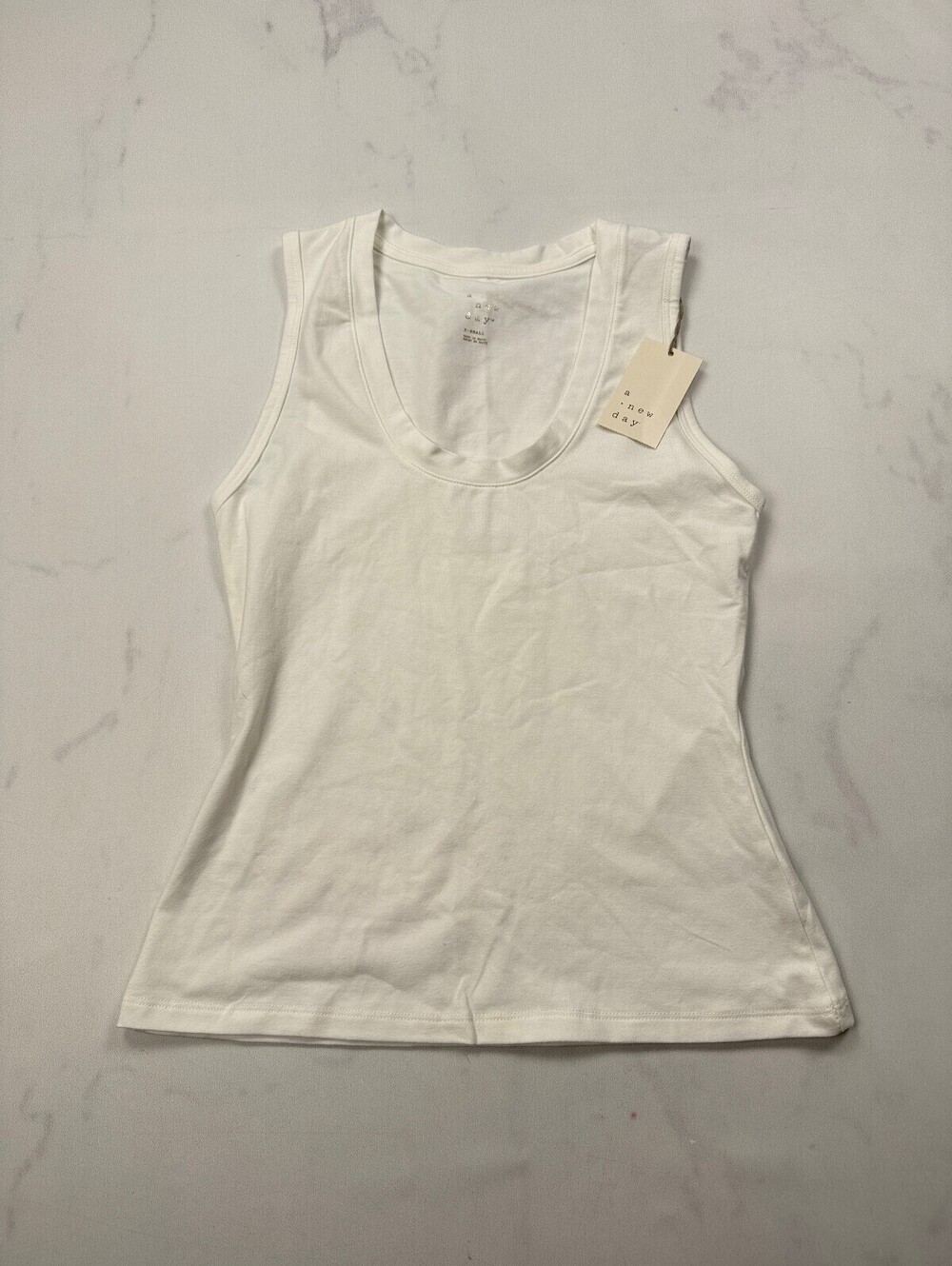 A New Day Tank Top White Modern Classic Minimalist - Womens XS